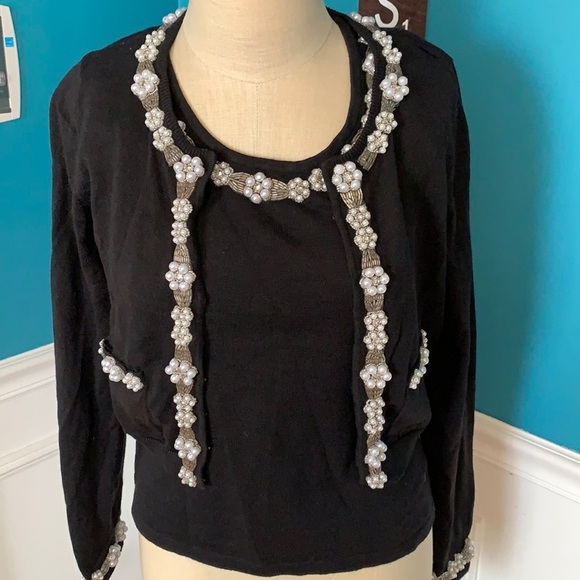 berek Sweaters - Berek by Takako Sakon 2 piece pearl jewel accented sweater set Small
